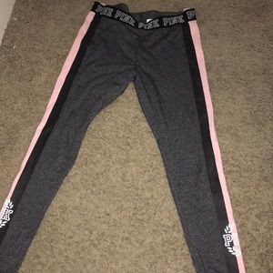 Pink banded logo leggings